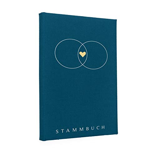 Hochzeitideal – Stammbuch der Familie Alan türkis 21,0 cm x 15,0 cm - Buchbinderleinen Stammbuch Hochzeit - Familienbuch Standesamt mit 6-Fach Ringmechanik für Urkunden mit Behördenlochung von Hochzeitideal