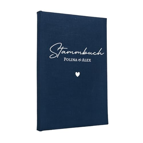 Hochzeitideal Stammbuch der Familie 'Emmy' Nr. 301 inkl. Personalisierung (Dunkelblau, A5) von Hochzeitideal