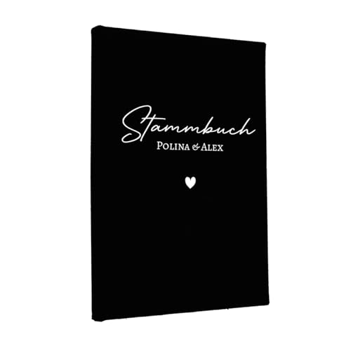 Hochzeitideal Stammbuch der Familie 'Emmy' Nr. 301 inkl. Personalisierung (Schwarz, A5) von Hochzeitideal