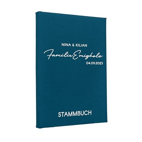 Hochzeitideal Stammbuch der Familie 'Helena' Nr. 305 inkl. Personalisierung (Petrol, A5 4-Fach Ringmechanik) von Hochzeitideal