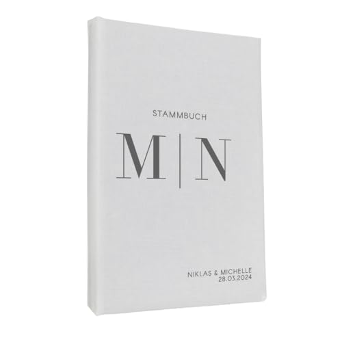Hochzeitideal Stammbuch der Familie 'Luna' Nr. 310 inkl. Personalisierung (Weiß, Klassisch mit 6-Fach Ringmechanik) von Hochzeitideal