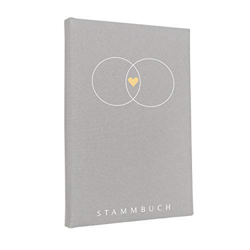 Hochzeitideal – Stammbuch der Familie Serie Alan hellgrau 21,0 cm x 15,0 cm - Buchbinderleinen Stammbuch Hochzeit - Familienbuch Standesamt mit 6-fach Ringmechanik für Urkunden mit Behördenlochung von Hochzeitideal