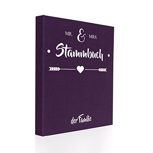 Hochzeitideal Stammbuch der Familie Serie Mr und Mrs A5 lila von Hochzeitideal