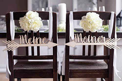Hochzeitideal 2 Stuhlschilder Hochzeit - Meine & Meiner - Holzschild - schöne Hochzeitsdeko - Schriftzug aus Holz - Holzdeko für Stühle - Deko Hochzeit - Dekoration Hochzeitideal 2 Stuhlschilder Hochzeit - Meine & Meiner - Holzschild - schöne Hochzeitsdeko - Schriftzug aus Holz - Holzdeko für Stühle - Deko Hochzeit - Dekoration von Hochzeitideal.de