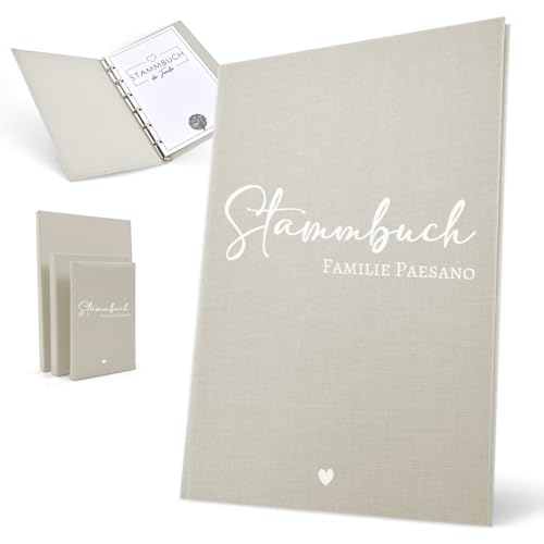 Stammbuch der Familie 'Claudi' Nr. 303 inkl. Personalisierung (A4, Creme) von Hochzeitideal