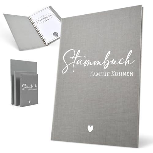 Stammbuch der Familie 'Claudi' Nr. 303 inkl. Personalisierung (Klassisch, Hellgrau) von Hochzeitideal