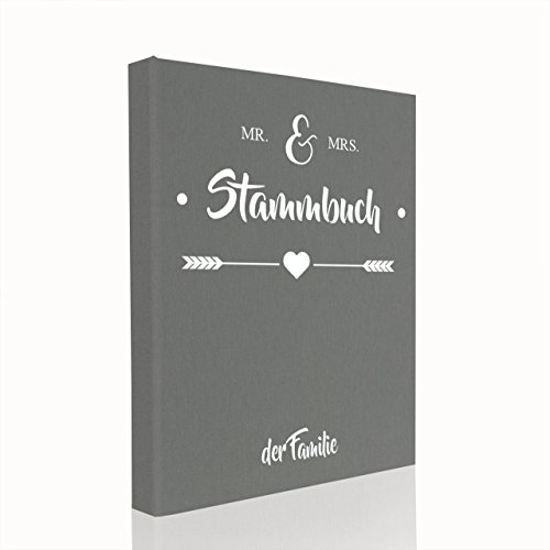 Hochzeitideal Stammbuch der Familie Serie Mr und Mrs A5 grau von Hochzeitideal