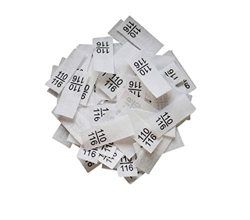 Hdtke Vertrieb Textiletiketten: Grenetiketten 40/42-164/170, Mischband, 25 Stck, Gelb, Rechteckig von Hödtke Vertrieb