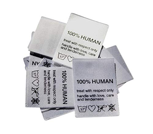 Hödtke Vertrieb 25 Textiletiketten 100% Human von Hödtke Vertrieb