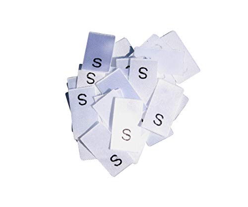Hödtke Vertrieb 25 Textiletiketten in verschiedenen Buchstabengrößen von XXS-XXXL (S) von Hödtke Vertrieb