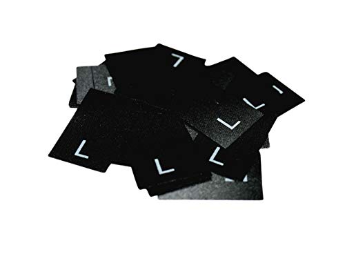 Hödtke Vertrieb 25 Textiletiketten in verschiedenen Buchstabengrößen von XXS-XXXL schwarz (L) von Hödtke Vertrieb