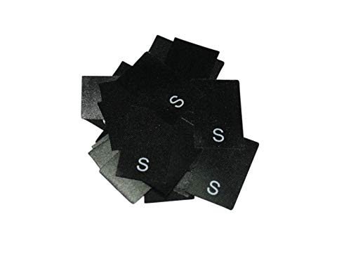 Hödtke Vertrieb 25 Textiletiketten in verschiedenen Buchstabengrößen von XXS-XXXL schwarz (S) von Hödtke Vertrieb