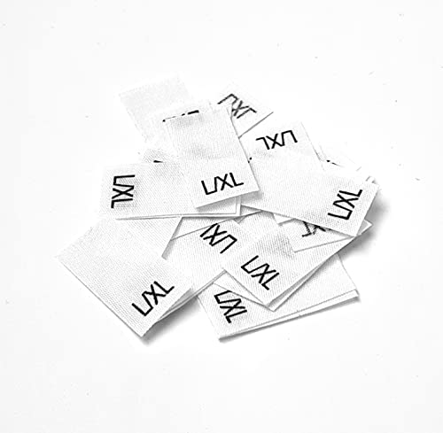 Hödtke Vertrieb 25 Textiletiketten in verschiedenen und Bandmaterial Größen von XS/S-L/XL (Mischband, L/XL) von Hödtke Vertrieb
