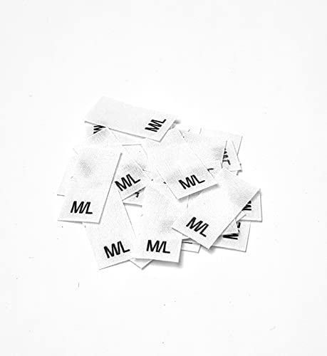 Hödtke Vertrieb 25 Textiletiketten in verschiedenen und Bandmaterial Größen von XS/S-L/XL (Mischband, M/L) von Hödtke Vertrieb
