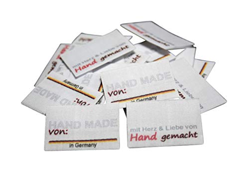 Hödtke Vertrieb 25 Textiletiketten mit Herz und Liebe von Hand von Hödtke Vertrieb