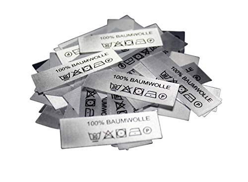 Hödtke Vertrieb 50 Textiletiketten 100% Baumwolle von Hödtke Vertrieb