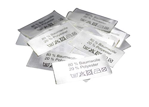 Hödtke Vertrieb 50 Textiletiketten 80% Baumwolle 20% Polyester von Hödtke Vertrieb