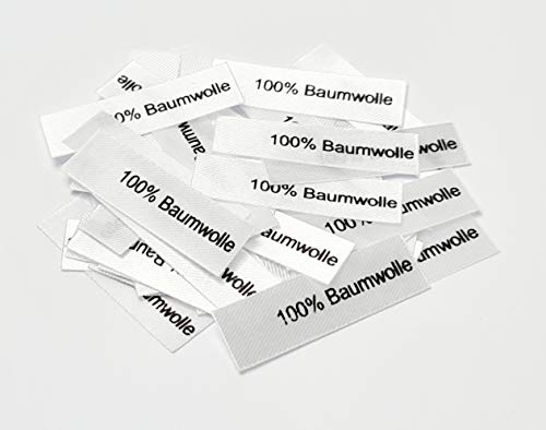 Hödtke Vertrieb Textiletiketten 100% Baumwolle ohne Pflegesymbole von Hödtke Vertrieb