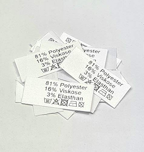 Hödtke Vertrieb Textiletiketten 81% Polyester 16% Viskose 3% Elasthan 50 Stück von Hödtke Vertrieb