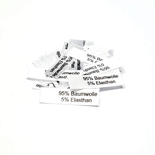 Hödtke Vertrieb Textiletiketten 95% Baumwolle 5% Elasthan ohne Pflegesymbole von Hödtke Vertrieb