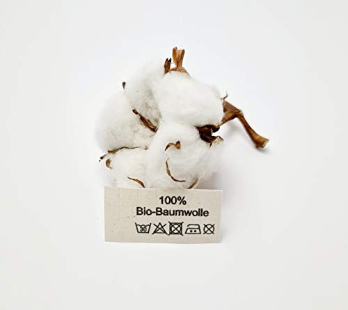 Hödtke Vertrieb Textiletiketten aus Naturbaumwollband mit derr Aufschrift 100% Bio-Baumwolle von Hödtke Vertrieb