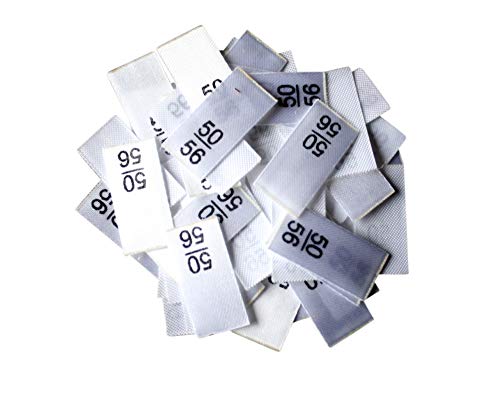 Hödtke Vertrieb Textiletiketten in verschiedenen Ausführungen von Doppelgröße 40/42 bis 164/170 auf Polyestersatinband (50/56) von Hödtke Vertrieb