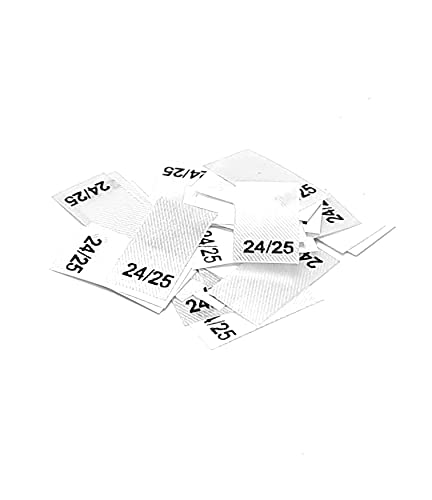 Hödtke Vertrieb Textiletiketten in verschiedenen Ausführungen von Schuhgrößen 16-17 bis 34-35 auf Polyestersatinband (24-25) von Hödtke Vertrieb