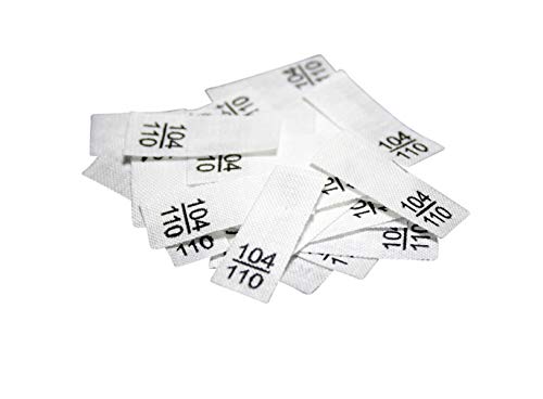 Hödtke Vertrieb Textiletiketten: 25 Stück, Größe 40/42-164/170, Mischband, Gelb, Rechteckig von Hödtke Vertrieb