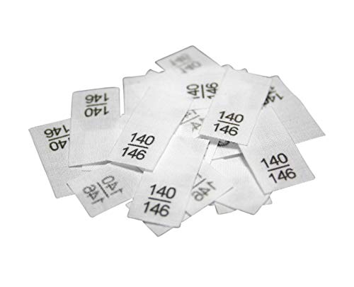 Hödtke Vertrieb Textiletikettenetiketten in verschiedenen Ausführungen von Doppelgröße 40/42 bis 164/170 auf Mischband (140/146) von Hödtke Vertrieb