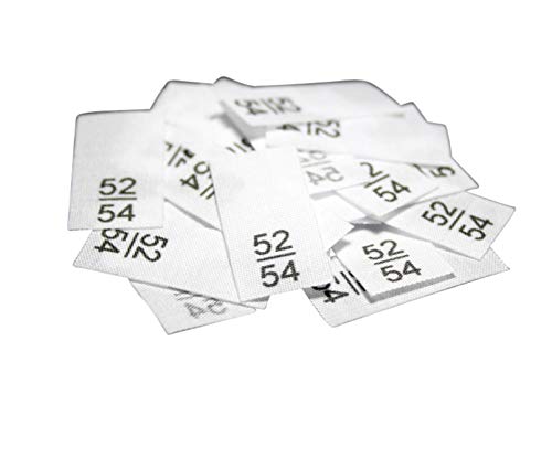 Hödtke Vertrieb Textiletikettenetiketten in verschiedenen Ausführungen von Doppelgröße 40/42 bis 164/170 auf Mischband (52/54) von Hödtke Vertrieb