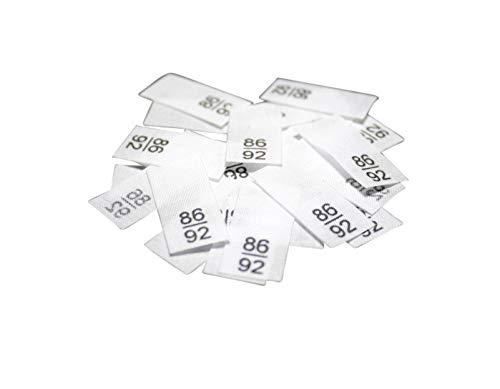 Hödtke Vertrieb Textiletikettenetiketten in verschiedenen Ausführungen von Doppelgröße 40/42 bis 164/170 auf Mischband (86/92) von Hödtke Vertrieb