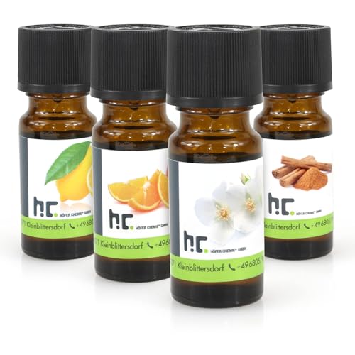 Höfer Chemie Duftöl Set mit 4 Düften - Zitrone, Orange, Jasmin, Zimt für Duftlampen Diffuser Potpourris Aromatherapie - Ätherische Öle Höfer Chemie Duftöl Set mit 4 Düften - Zitrone, Orange, Jasmin, Zimt für Duftlampen Diffuser Potpourris Aromatherapie - Ätherische Öle von Höfer Chemie