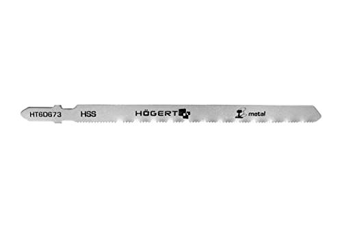 Högert Technik - 5 x Stichsägeblatt für Metallschnitte - Gesamtlänge: 132 mm - 21 TPI - Aus HSS-Stahl - Stichsägeblatt für die Bearbeitung von metallischen Werkstoffen, Stahl, Aluminium und Plastik Högert Technik - 5 x Stichsägeblatt für Metallschnitte - Gesamtlänge: 132 mm - 21 TPI - Aus HSS-Stahl - Stichsägeblatt für die Bearbeitung von metallischen Werkstoffen, Stahl, Aluminium und Plastik von Högert Technik