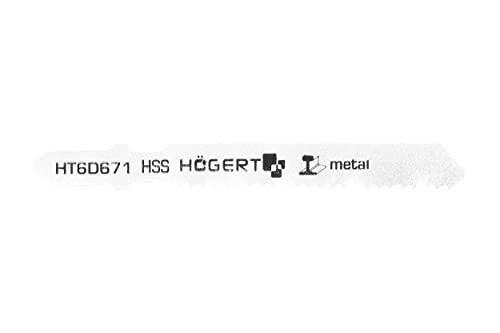 Högert Technik - 5 x Stichsägeblatt für Metallschnitte - Gesamtlänge: 76 mm - 12 TPI - Aus HSS-Stahl - Stichsägeblatt für die Bearbeitung von metallischen Werkstoffen, Stahl, Aluminium und Plastik von Högert Technik