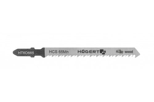 Högert Technik - 5 x Stichsägeblatt für saubere Holzschnitte - 10 TPI - Gesamtlänge: 100 mm - Aus HCS 65Mn Stahl - Stichsägeblätter zum sauberen und geraden Schneiden bestimmt von Högert Technik