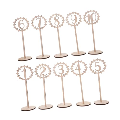 Hoement 10 Stück Teiliges Holz Tischnummern für Hochzeit Tischkarten mit Halter Basis Wiederverwendbar Langlebig Dekoration für Bankette Partys Jubiläen Einfache Sitzplatzfindung Hoement 10 Stück Teiliges Holz Tischnummern für Hochzeit Tischkarten mit Halter Basis Wiederverwendbar Langlebig Dekoration für Bankette Partys Jubiläen Einfache Sitzplatzfindung von Hoement