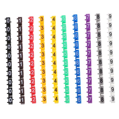 Hoement 100 Stück Teiliges Buntes Kabelkennzeichnungs Clip Wiederverwendbare Kunststoff-nummernmarkierer für Elektrische Leitungen Praktische Kabelorganisation für Zuhause und Büro Hoement 100 Stück Teiliges Buntes Kabelkennzeichnungs Clip Wiederverwendbare Kunststoff-nummernmarkierer für Elektrische Leitungen Praktische Kabelorganisation für Zuhause und Büro von Hoement