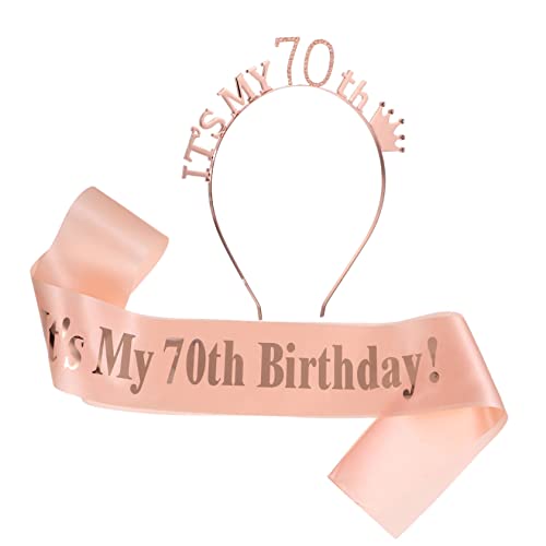 Hoement 2 Stück Geburtstagskrone und Schulterband Set aus Satin und Kristall für Damen Jahre Partydeko Komfortabel Verstellbar Accessoire für Geburtstagsfeier und Fotosession von Hoement