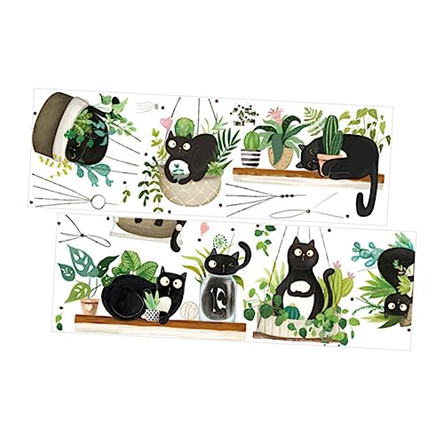 Hoement 2 Stück Selbstklebende Katzen wandtattoos mit Pflanzenmotiv PVC Aufkleber für Kinderzimmer Wohnzimmer Einfache Anbringung Rückstandslos Entfernbar Dekorative Wandsticker für DIY Hoement 2 Stück Selbstklebende Katzen wandtattoos mit Pflanzenmotiv PVC Aufkleber für Kinderzimmer Wohnzimmer Einfache Anbringung Rückstandslos Entfernbar Dekorative Wandsticker für DIY von Hoement