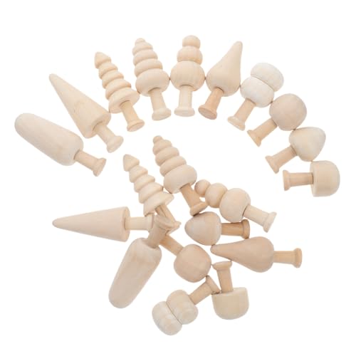 Hoement 20 Stück Bemalte Holzspielzeuge, Holzpilze, Holzbäume Zum Selbermachen, Mini Holzbäume, Baumförmige Ornamente, Hängende Holzornamente, Unbehandelte Holzfiguren, DIY Weihnachtsbaum Hoement 20 Stück Bemalte Holzspielzeuge, Holzpilze, Holzbäume Zum Selbermachen, Mini Holzbäume, Baumförmige Ornamente, Hängende Holzornamente, Unbehandelte Holzfiguren, DIY Weihnachtsbaum von Hoement