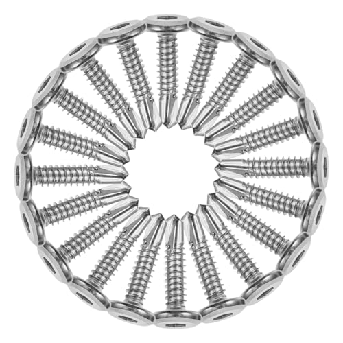 Hoement 20 Stück Selbstschneidende Schrauben, Edelstahlschrauben, Zaunklammernägel, Metallschrauben, Selbstbohrende Schrauben, Selbstschneidende Flachschrauben, Zaunschrauben, von Hoement