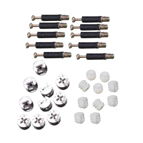 Hoement 24 Sätze Möbelverbinder Kunststoffdübel Cam Lock Schrauben Möbelbeschlag Robust Rostfrei Langlebig Praktische Möbelreparatur Befestigung für Schränke und Tische von Hoement