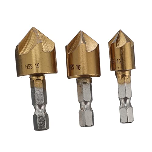 Hoement 3 Stück Teiliges Sechskant Chamfering Cutter aus Stahl Langlebige Fasenbohrer mit Effiziente Senkbohrer für Zeitsparend und Robust Hoement 3 Stück Teiliges Sechskant Chamfering Cutter aus Stahl Langlebige Fasenbohrer mit Effiziente Senkbohrer für Zeitsparend und Robust von Hoement