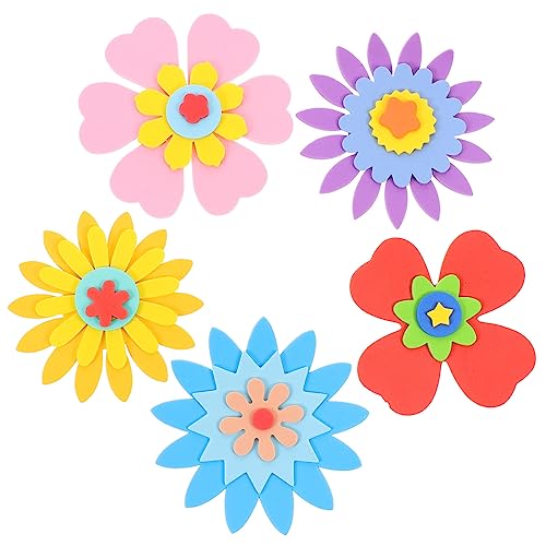 Hoement 35 Stück Teiliges Eva Wandsticker mit Bunten Blumen Leichte und Langlebige Wanddekoration für Kinderzimmer Kindergarten Glatte Oberflächen Abnehmbar Rückstände von Hoement