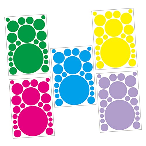 Hoement 5 Blätter Teiliges Runde Wandtattoos mit Punktmuster Selbstklebende PVC Aufkleber Grün Blau Gelb Lila Dekorative Wandsticker für Kinderzimmer Spielzimmer Flur Vielseitig und Hoement 5 Blätter Teiliges Runde Wandtattoos mit Punktmuster Selbstklebende PVC Aufkleber Grün Blau Gelb Lila Dekorative Wandsticker für Kinderzimmer Spielzimmer Flur Vielseitig und von Hoement