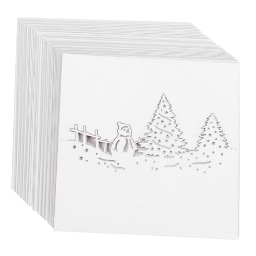Hoement 50 Stück Weihnachts schneemann Tischkarten Weiß Klappbare Namensschilder für Weihnachtsfeier Wiederverwendbare Empfangskarten für Bankett und Winter dekoration von Hoement
