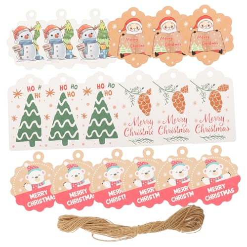 Hoement 500 Stück Weihnachtsdekorations Hängeetiketten, Weihnachtsgeschenkanhänger Für Geschenkpapier, Geschenkkarten, Dekorative Anhänger, Weihnachtsanhänger, DIY Weihnachtsbaumanhänger, von Hoement