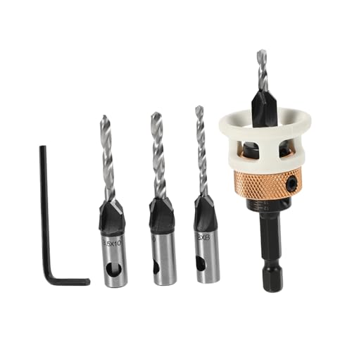 Hoement 6 Stück Teiliges Holzbohrer Senker Set mit Verstellbarem Tiefenanschlag Kegelsenker für Präzises Sauberes Senken und Effizientes Bohren bei Holz und Tischlerarbeiten Hoement 6 Stück Teiliges Holzbohrer Senker Set mit Verstellbarem Tiefenanschlag Kegelsenker für Präzises Sauberes Senken und Effizientes Bohren bei Holz und Tischlerarbeiten von Hoement