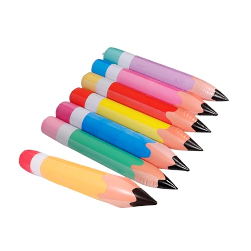 Hoement 7 Stück Teiliges Aufblasbares Bleistift aus PVC Farbenfrohe Schulanfang Dekoration Leicht Tragbar Einfach Aufzuhängen Klassenzimmer Requisite für Party und Unterricht von Hoement