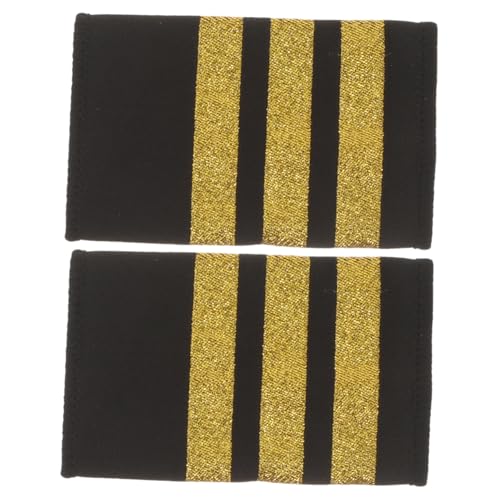 Hoement Goldene Schulterklappen Pilot Uniform Epauletten aus Festem Retro Design für Piloten und Flugschüler Vielseitige Langlebige Uniformverzierung Hoement Goldene Schulterklappen Pilot Uniform Epauletten aus Festem Retro Design für Piloten und Flugschüler Vielseitige Langlebige Uniformverzierung von Hoement